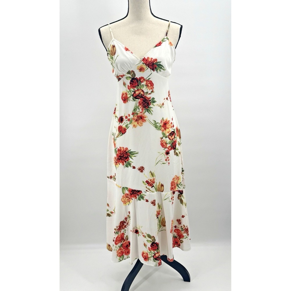 Lulus Summer Lovin Floral Babydoll Maxi Dress Tiered Bias Ruffle Womens Small